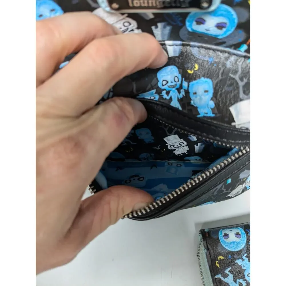 Disney Parks LOUNGEFLY Funko Pop 2021 HAUNTED MANSION Mini Backpack + Wallet